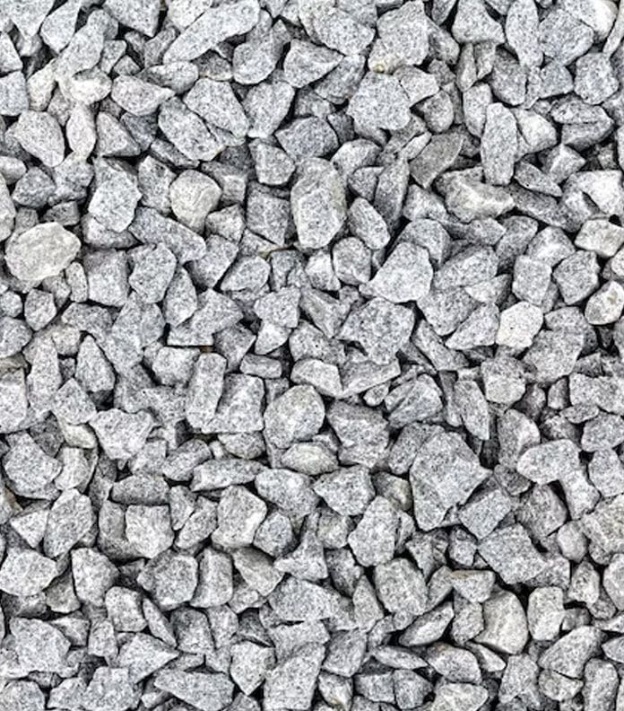 Grey crushed stone aggregate